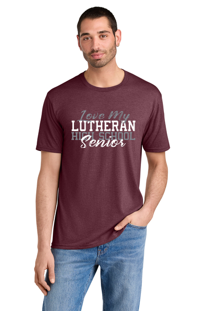 LHS Soft Tri-Blend Short Sleeve “Love my Lutheran High School Senior” Parent Shirt